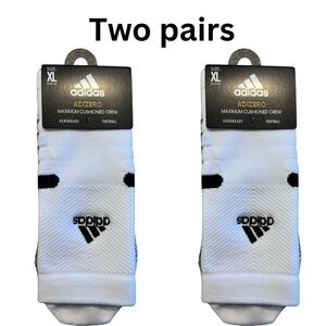 Adidas Adizero Football Socks Max Cushioned Crew White Mens‎ Size XL 12-1…